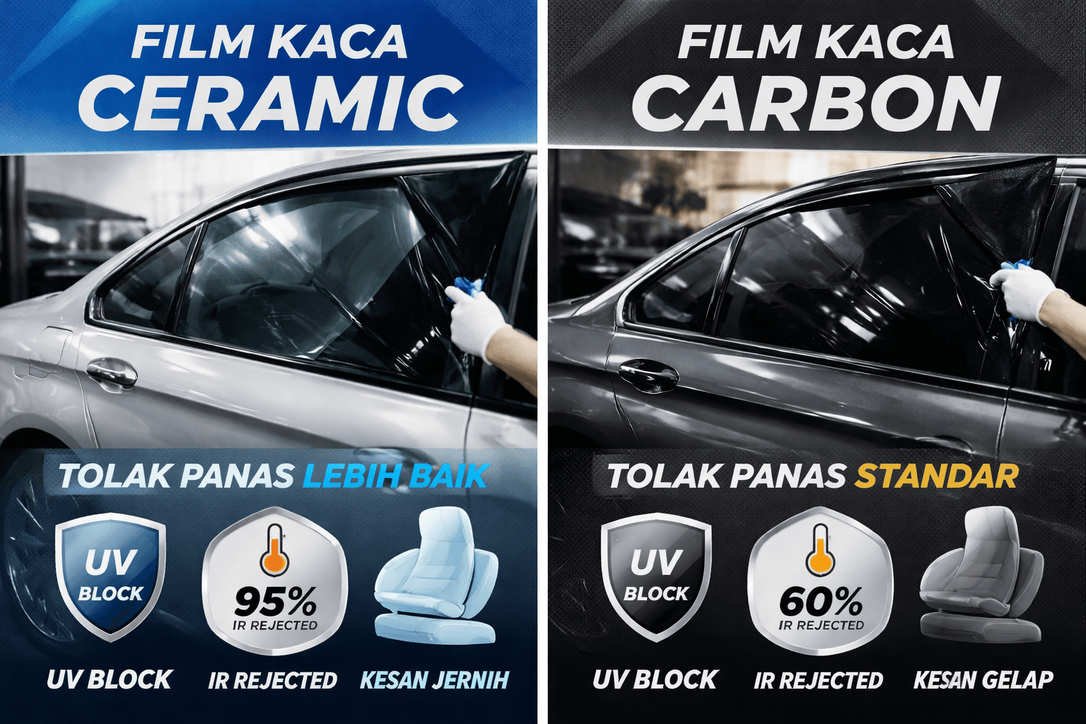 Kaca Film Ceramic vs Carbon: Mana yang Lebih Worth It untuk Mobilmu?