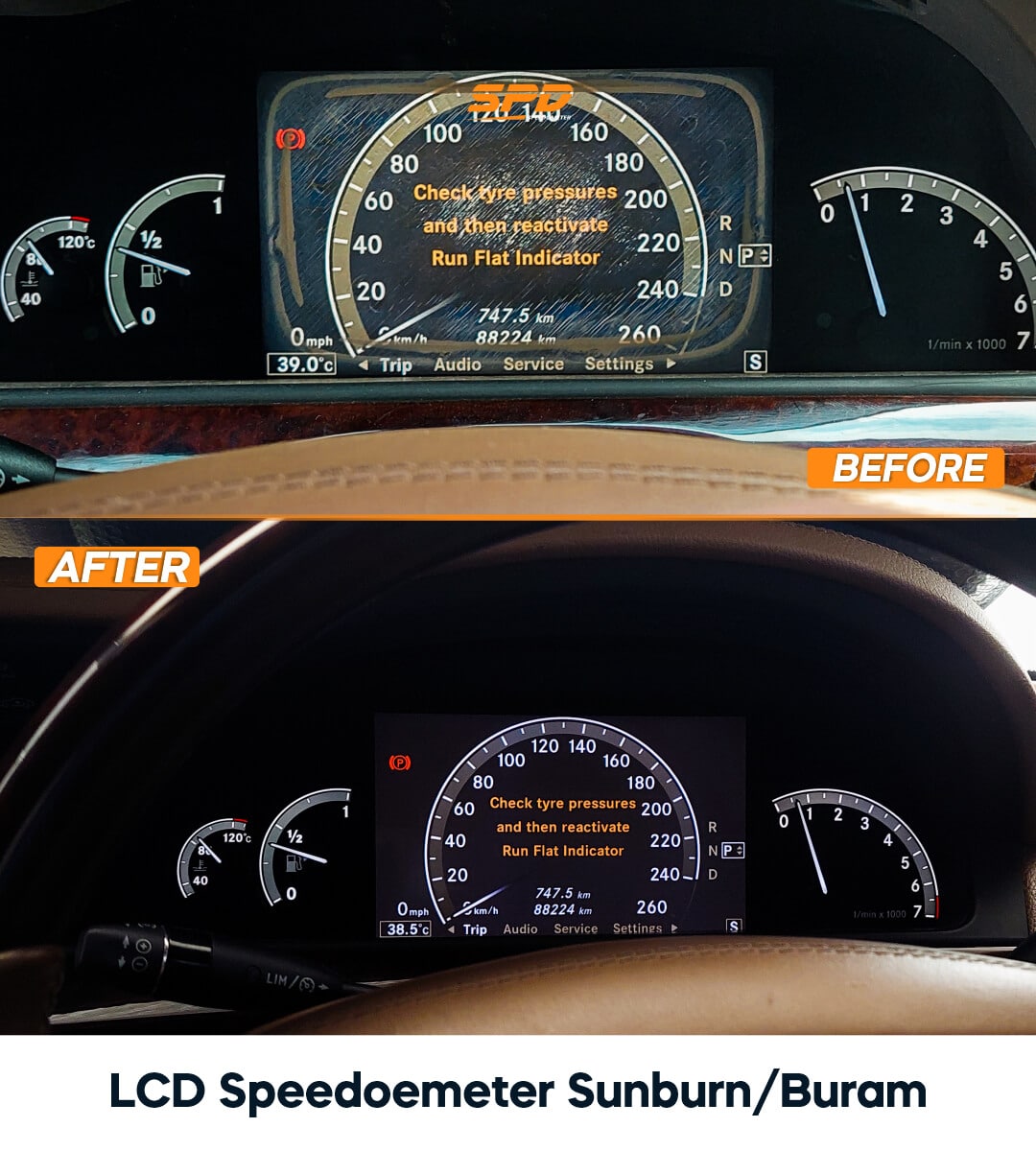 LCD Speedometer Sunburn